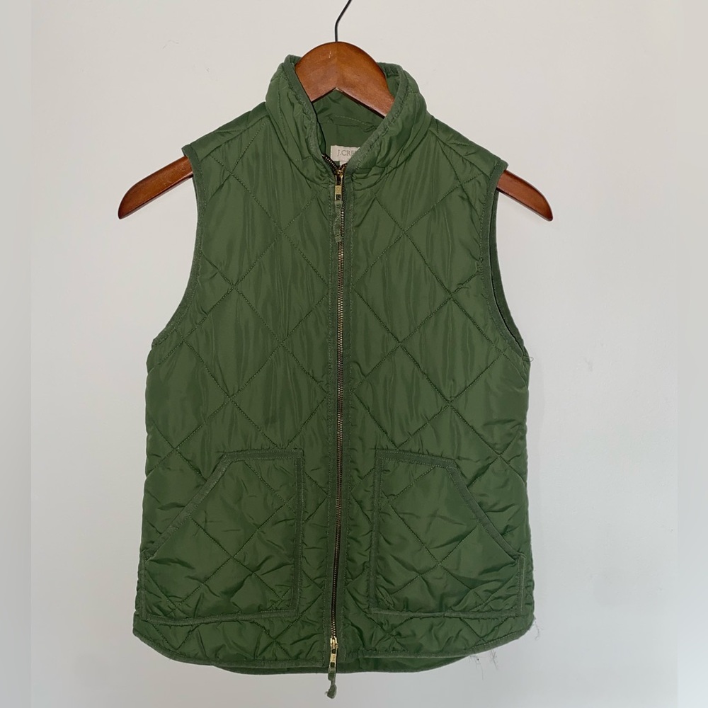 J. Crew women’s Olive green Quilted Puffer Vest XS